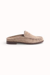 Mules mocassins en suédine