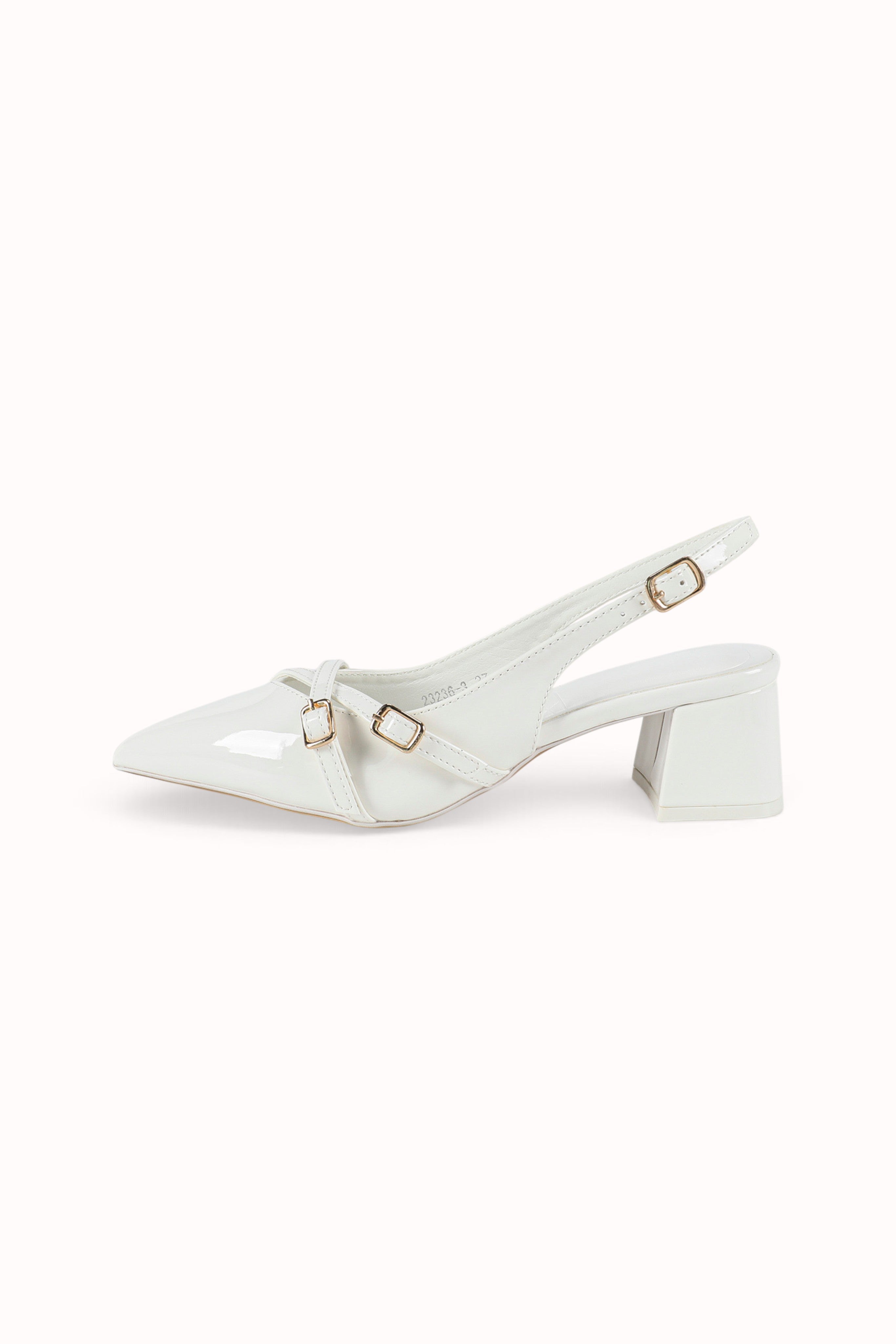 Escarpins Slingback vernis talons blocs à brides