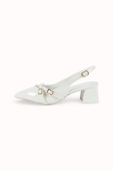 Escarpins Slingback vernis talons blocs à brides