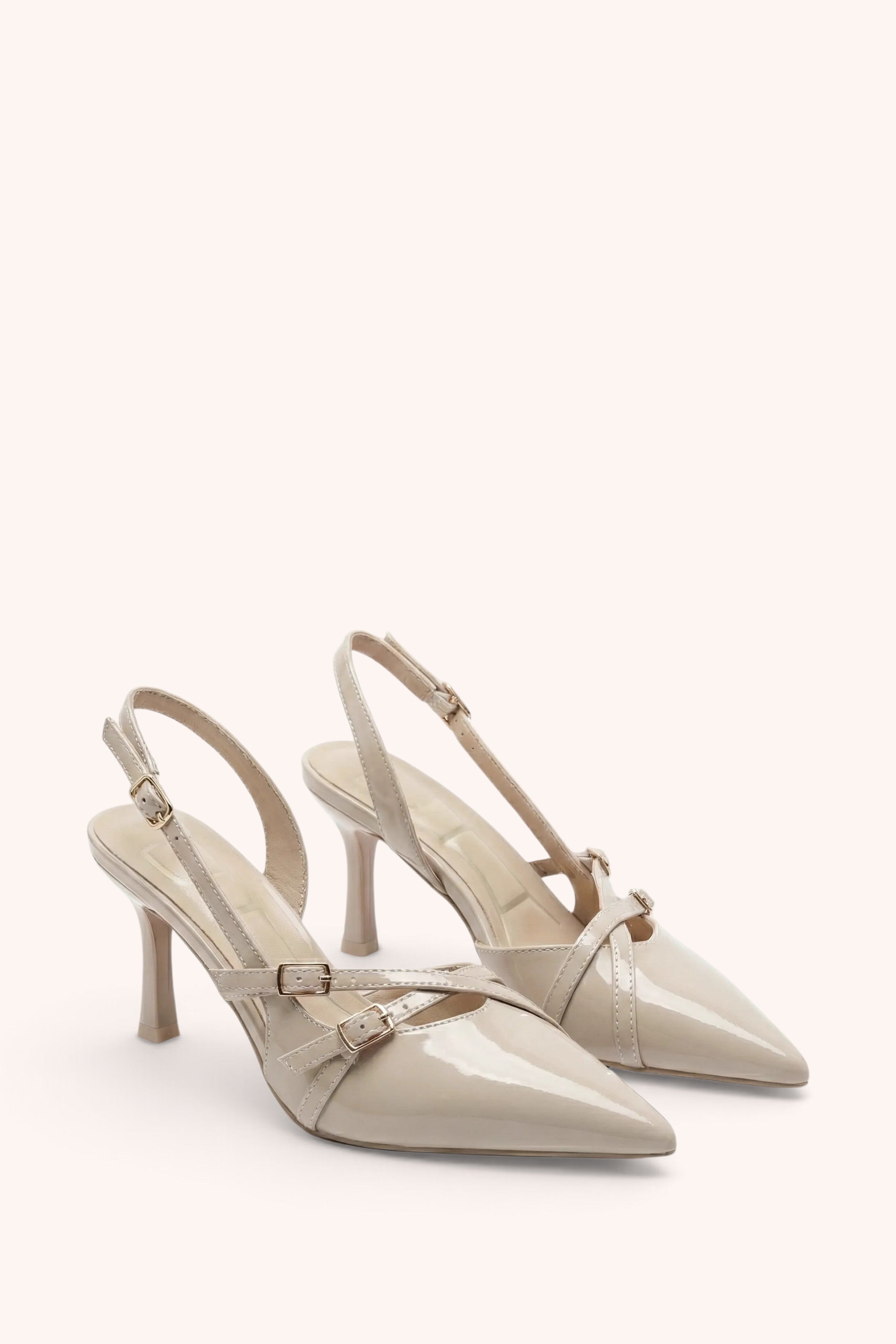 Escarpins Slingback vernis à brides croisées