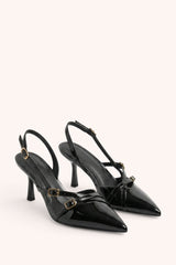 Escarpins Slingback vernis à brides croisées
