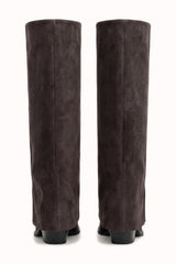 Bottes hautes en daim suédine à strass