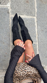 BOTTES À TALON EFFET SUÉDINE