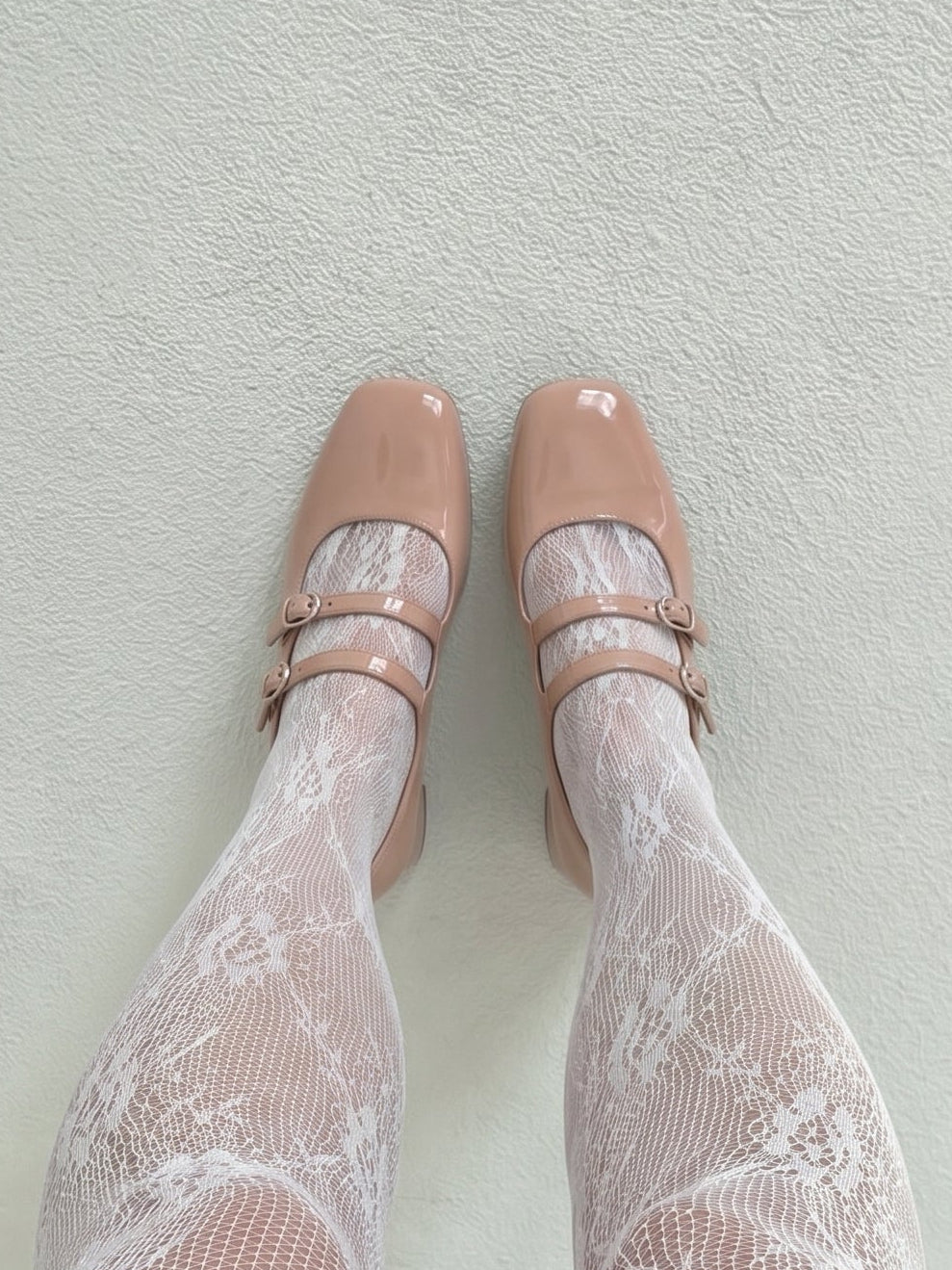 Babies vernis talons carrés blocs à doubles brides