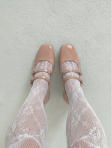 Babies vernis talons carrés blocs à doubles brides