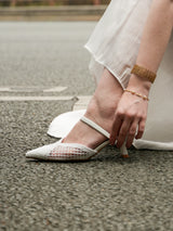 Escarpins Slingback en mesh à talon