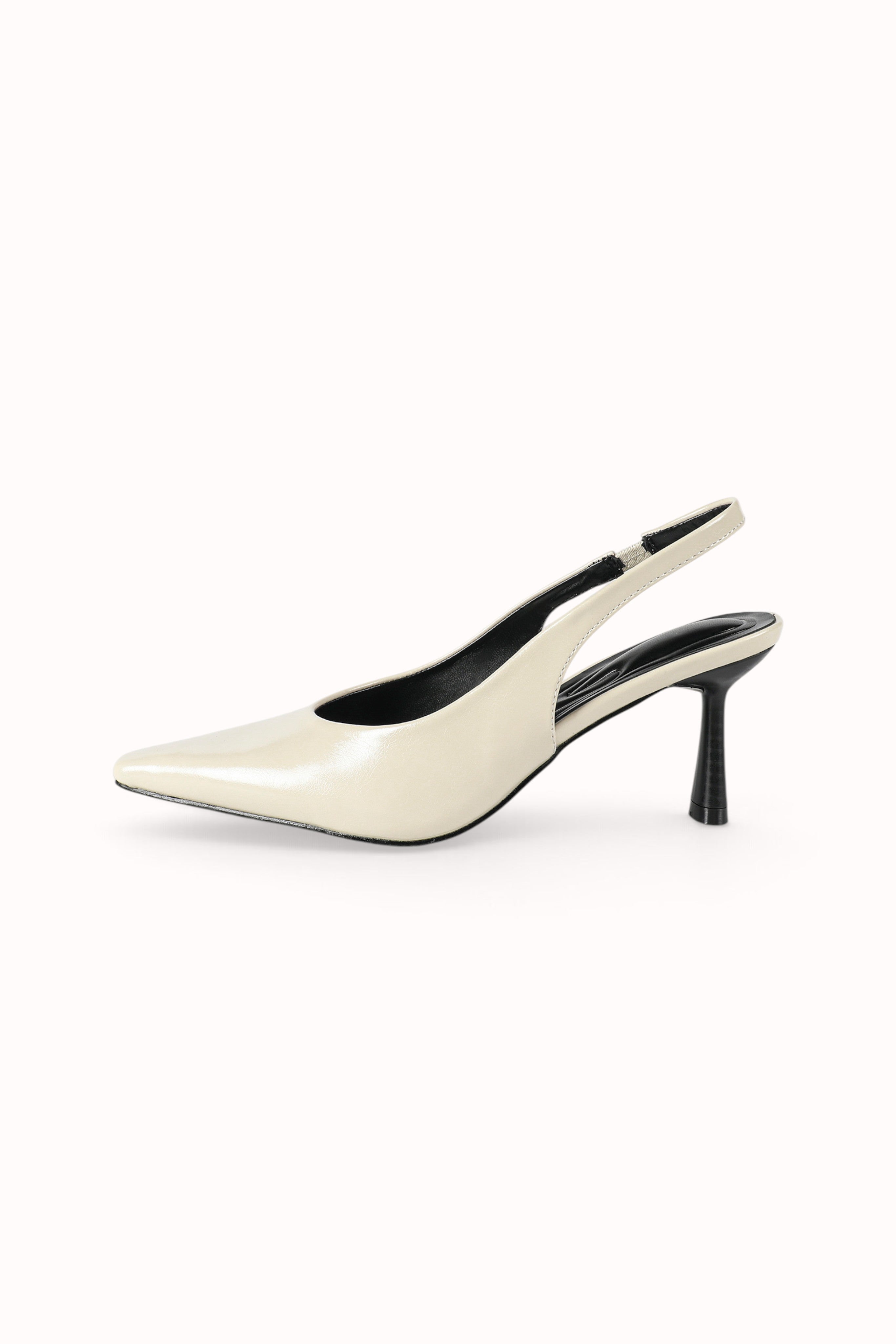 Escarpins Slingback vernis plissés