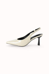 Escarpins Slingback vernis plissés