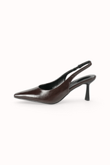 Escarpins Slingback vernis plissés