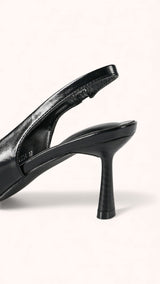 Escarpins Slingback vernis plissés