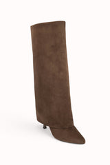BOTTES HAUTES REVERS À TALON FIN EN SUÉDINE