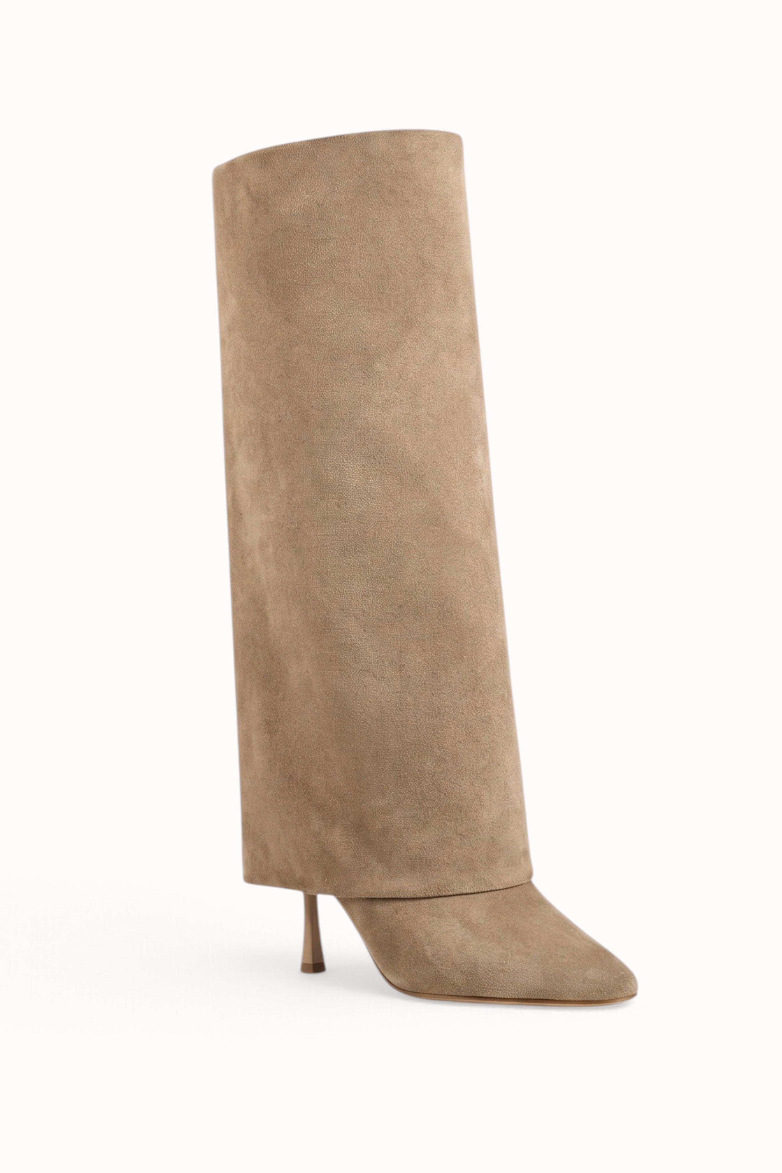 BOTTES HAUTES REVERS À TALON FIN EN SUÉDINE