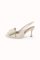 Escarpins Slingback vernis avec noeud papillon ruban