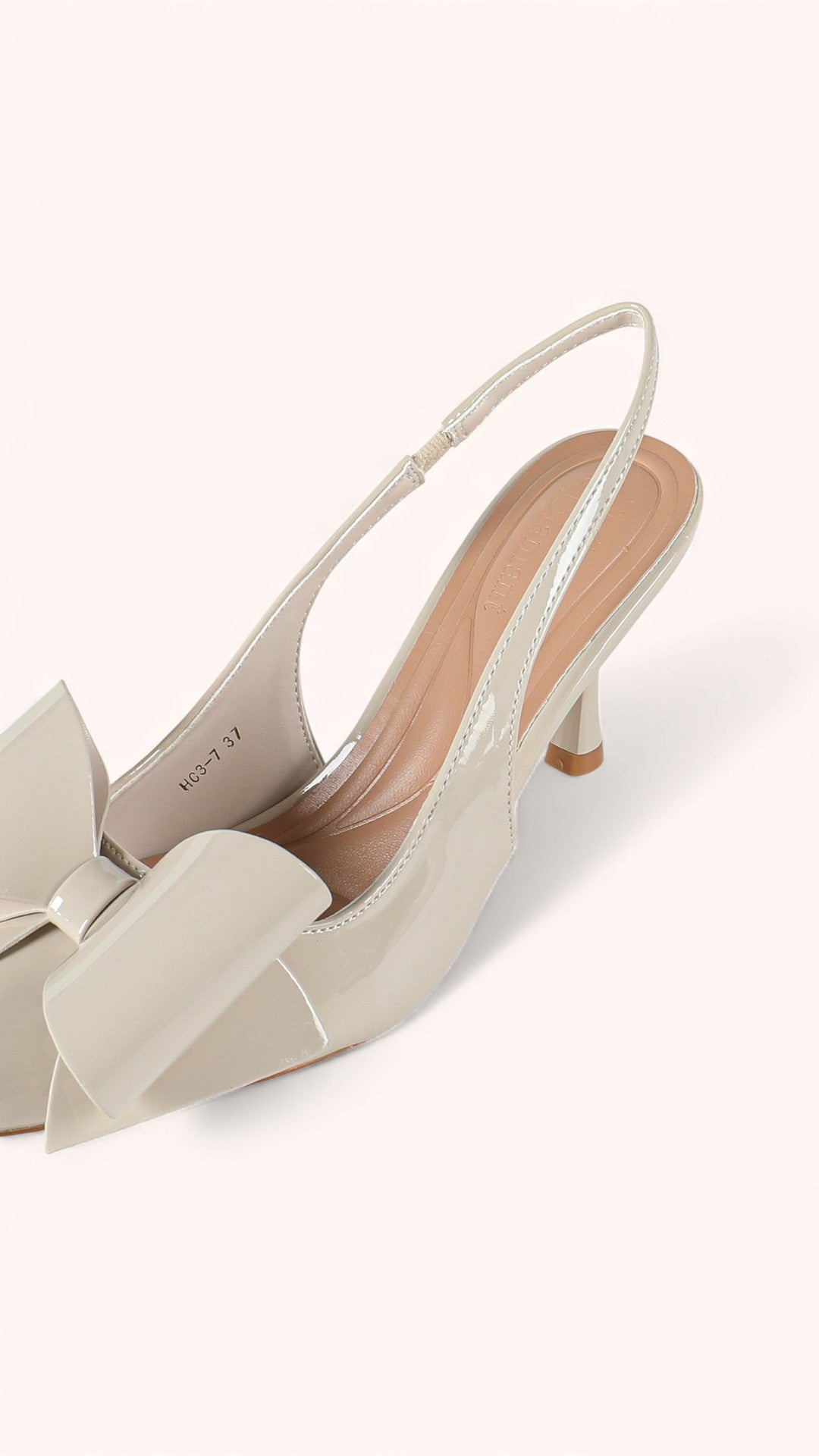 Escarpins Slingback vernis avec noeud papillon ruban