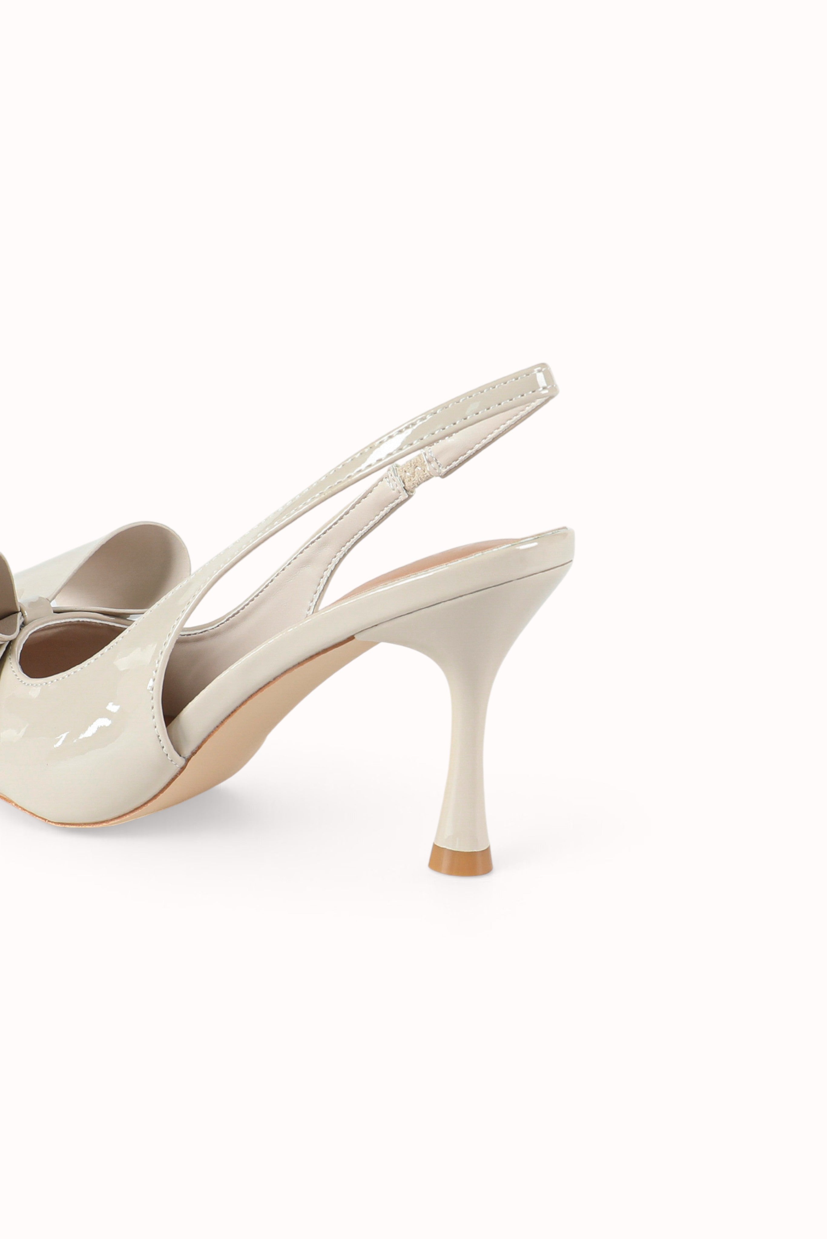 Escarpins Slingback vernis avec noeud papillon ruban