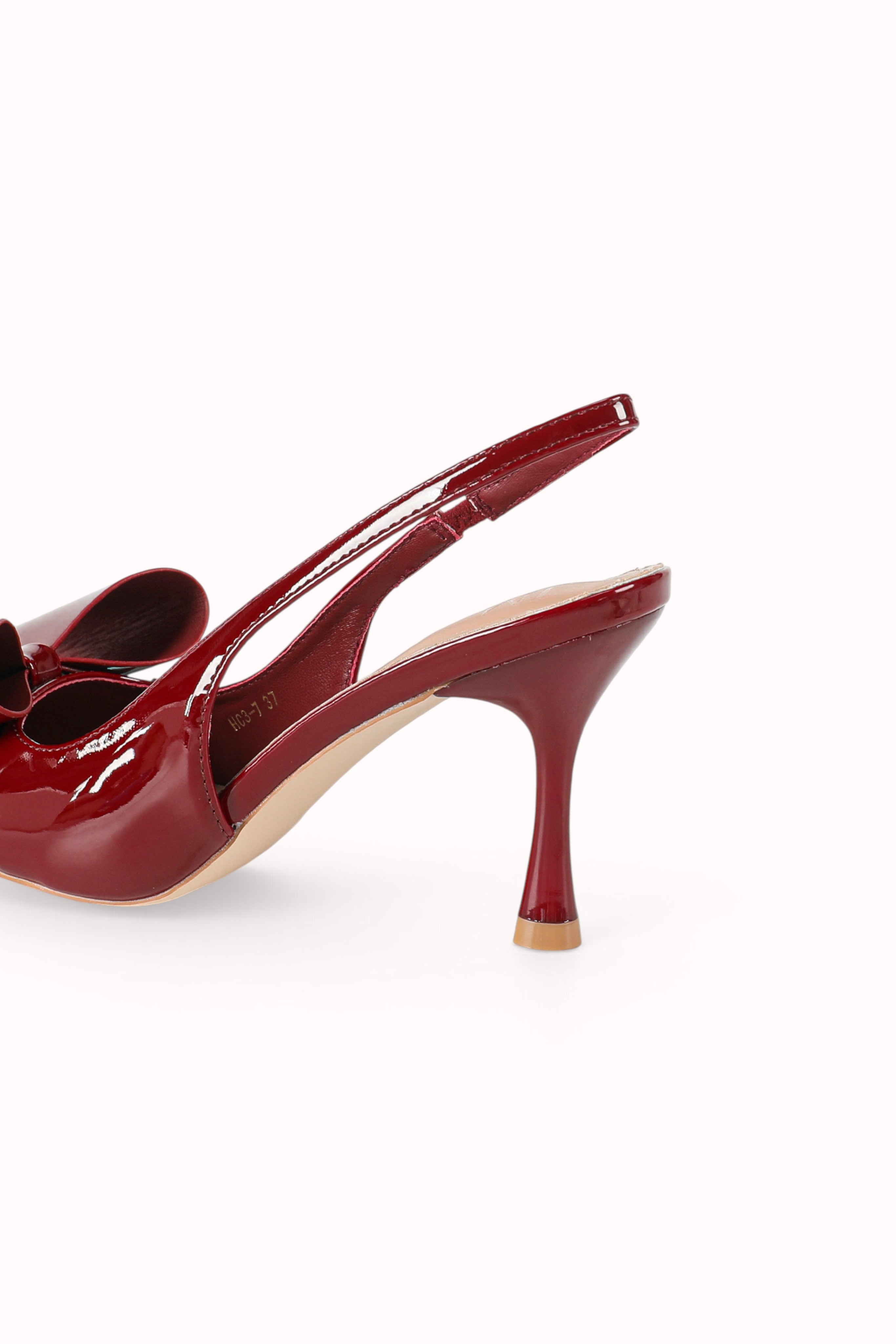 Escarpins Slingback vernis avec noeud papillon ruban