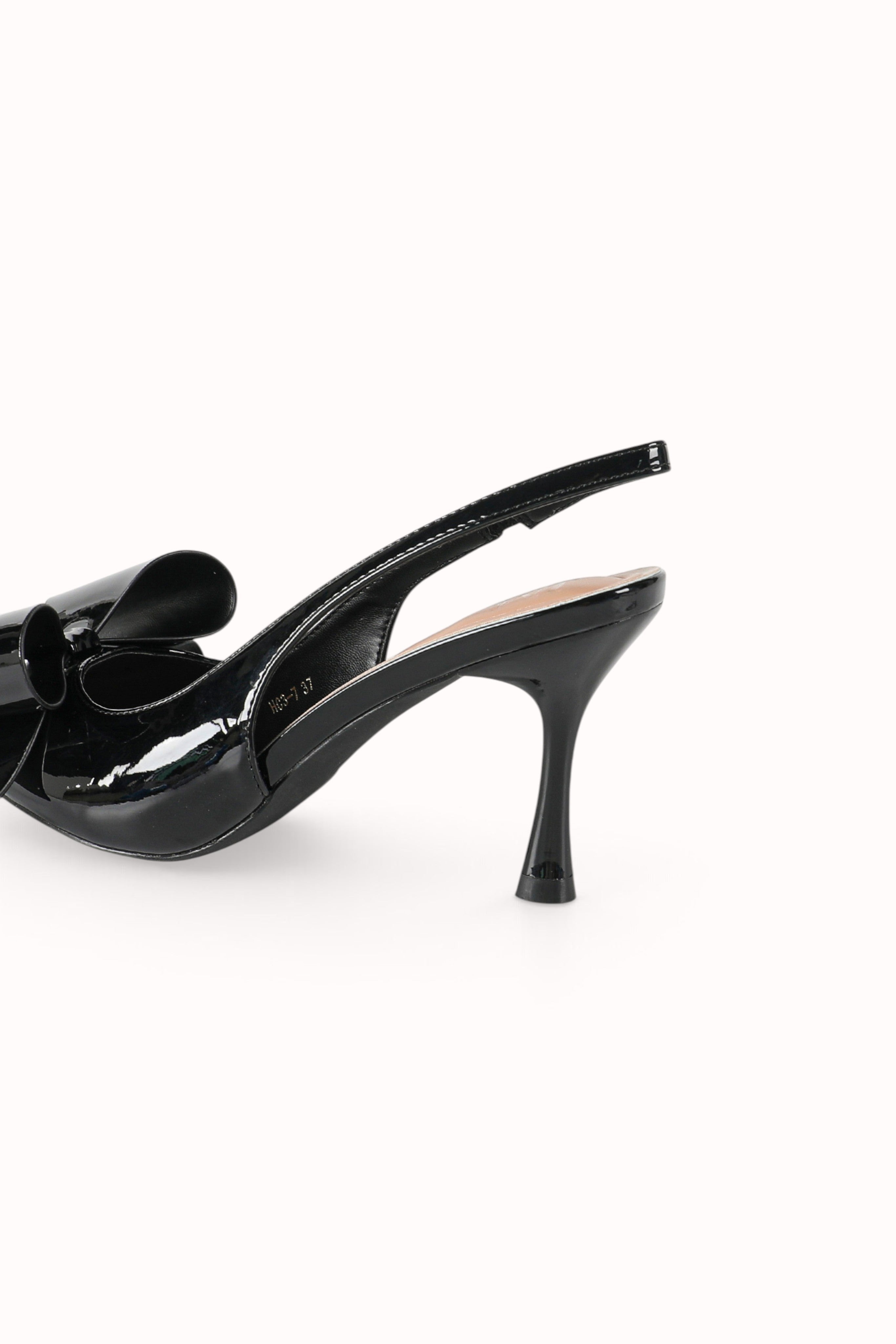 Escarpins Slingback vernis avec noeud papillon ruban