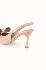 Escarpins Slingback vernis avec noeud papillon ruban