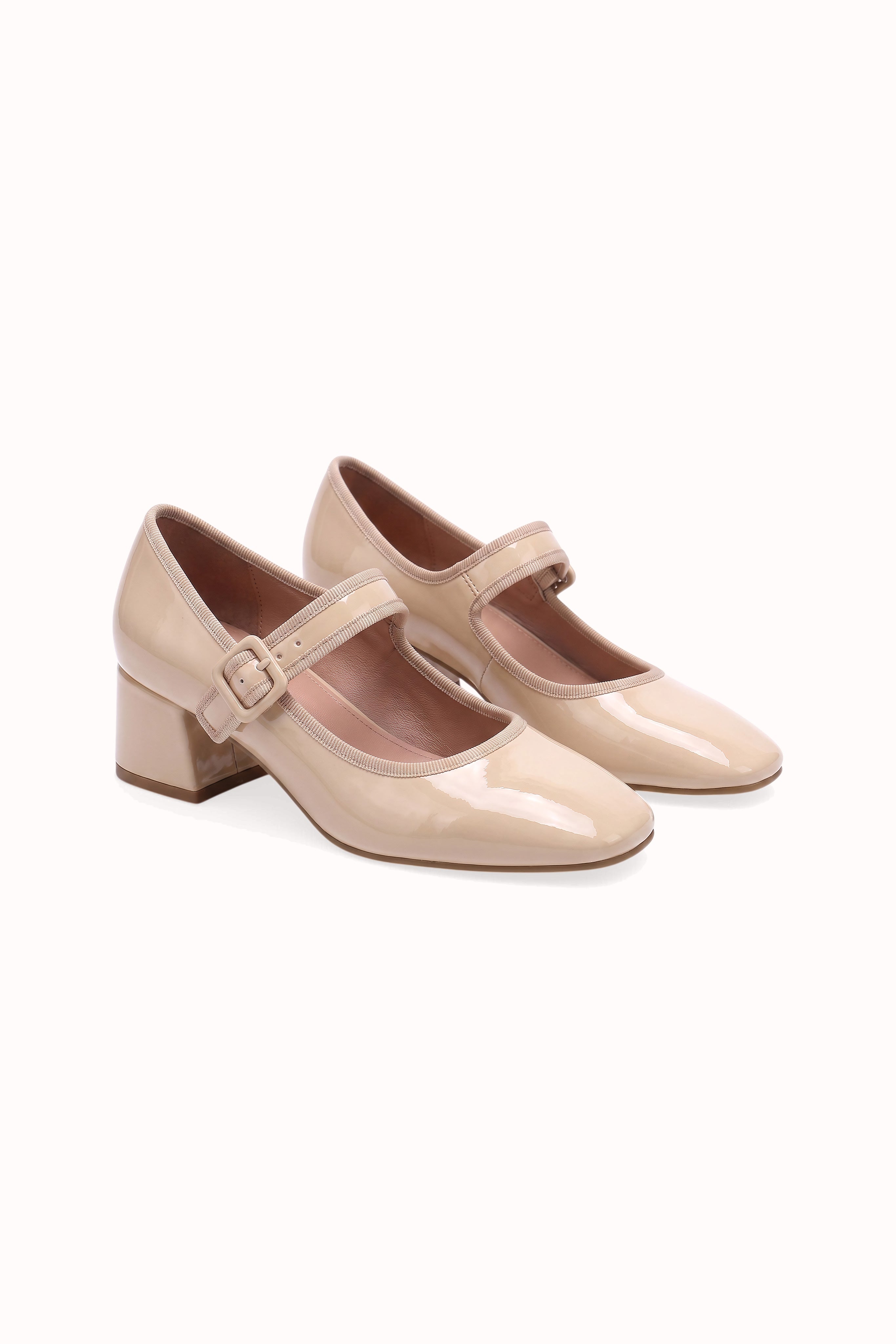 Babies vernis talons carrés blocs à brides