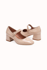 Babies vernis talons carrés blocs à brides