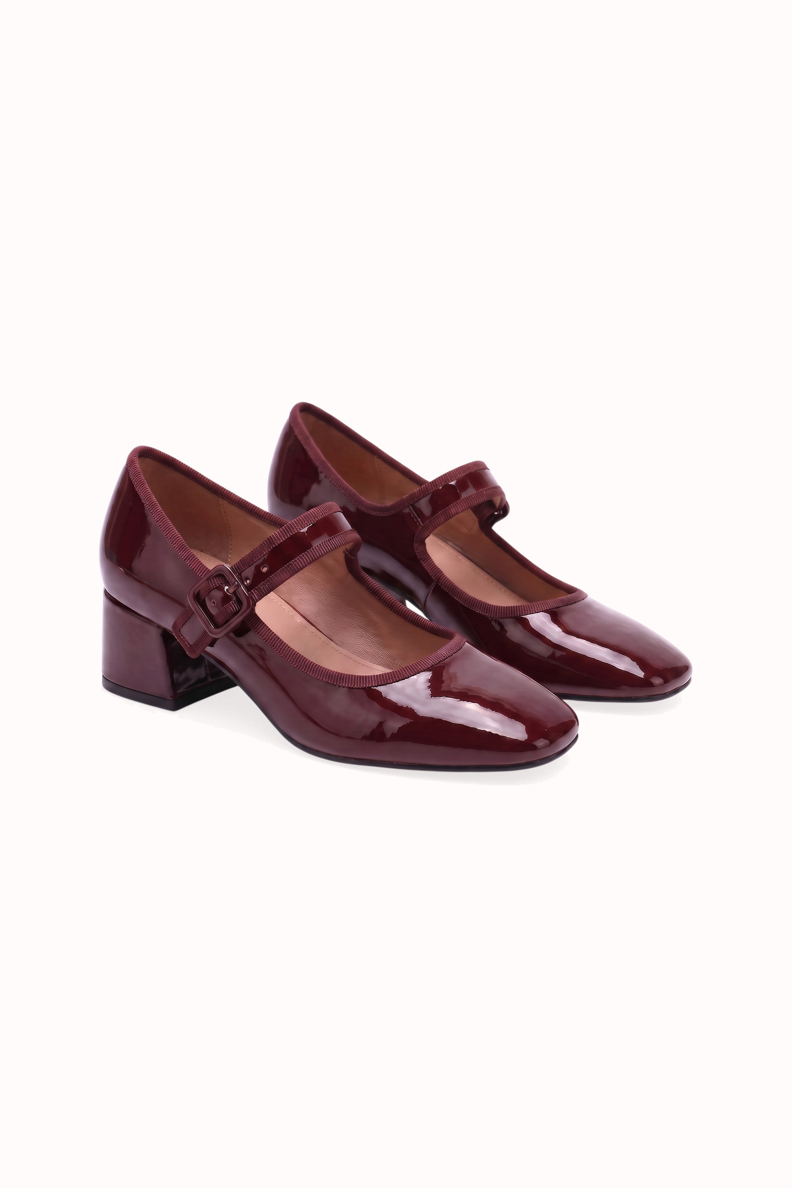 Babies vernis talons carrés blocs à brides