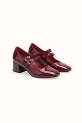 Babies vernis talons carrés blocs à doubles brides