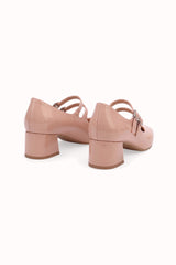 Babies vernis talons carrés blocs à doubles brides