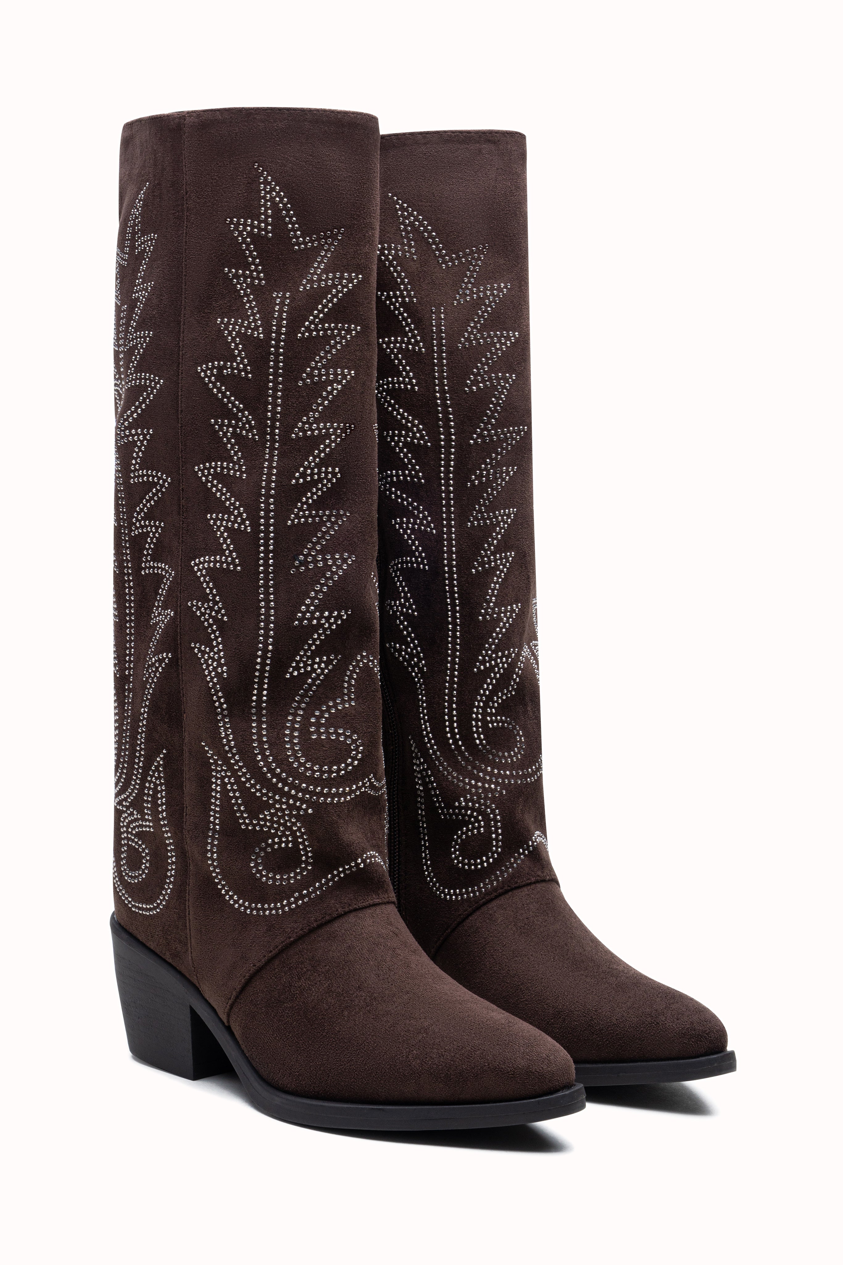 Bottes suédine à strass