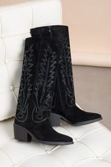 Bottes suédine à strass