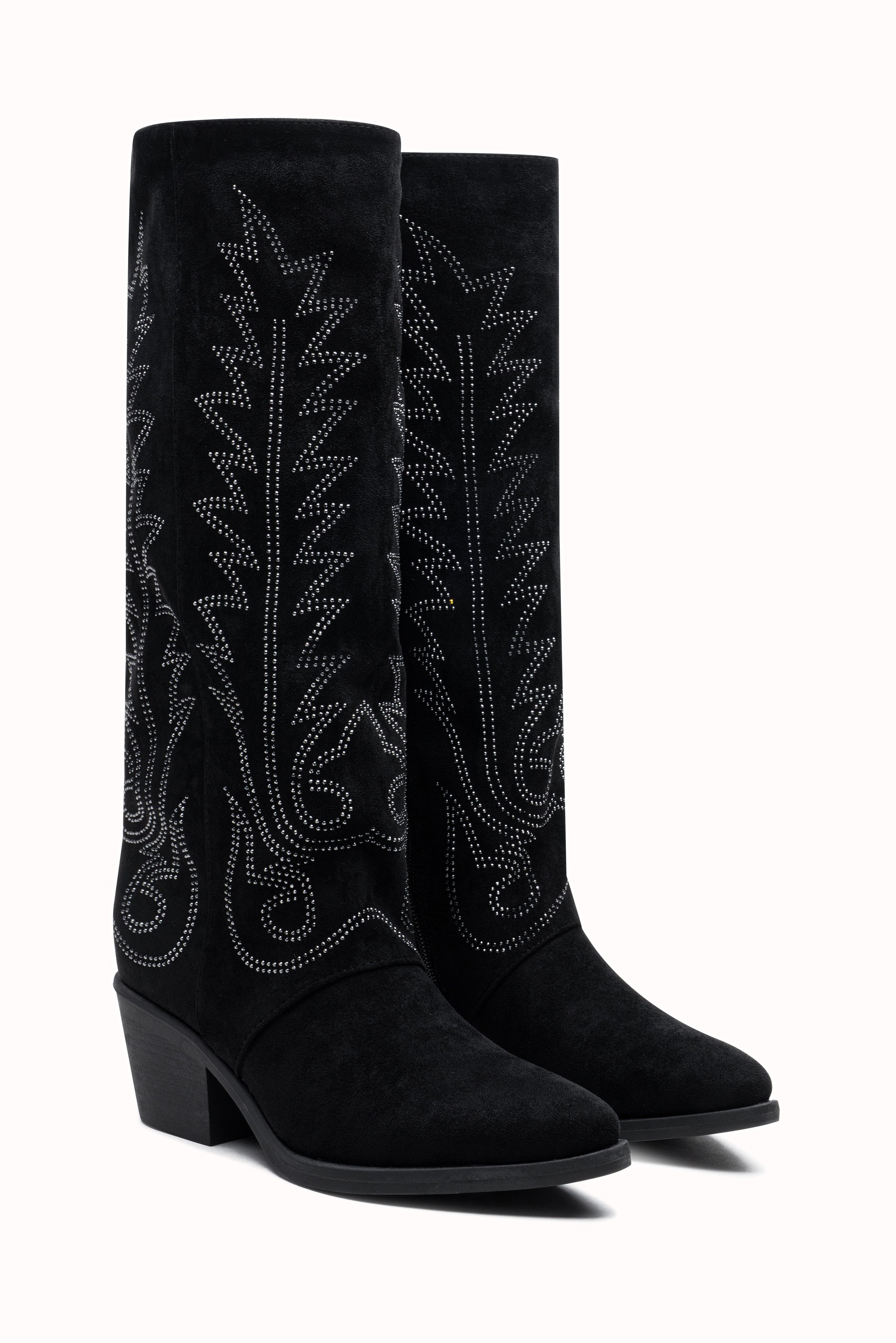 Bottes suédine à strass