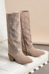 Bottes suédine à strass