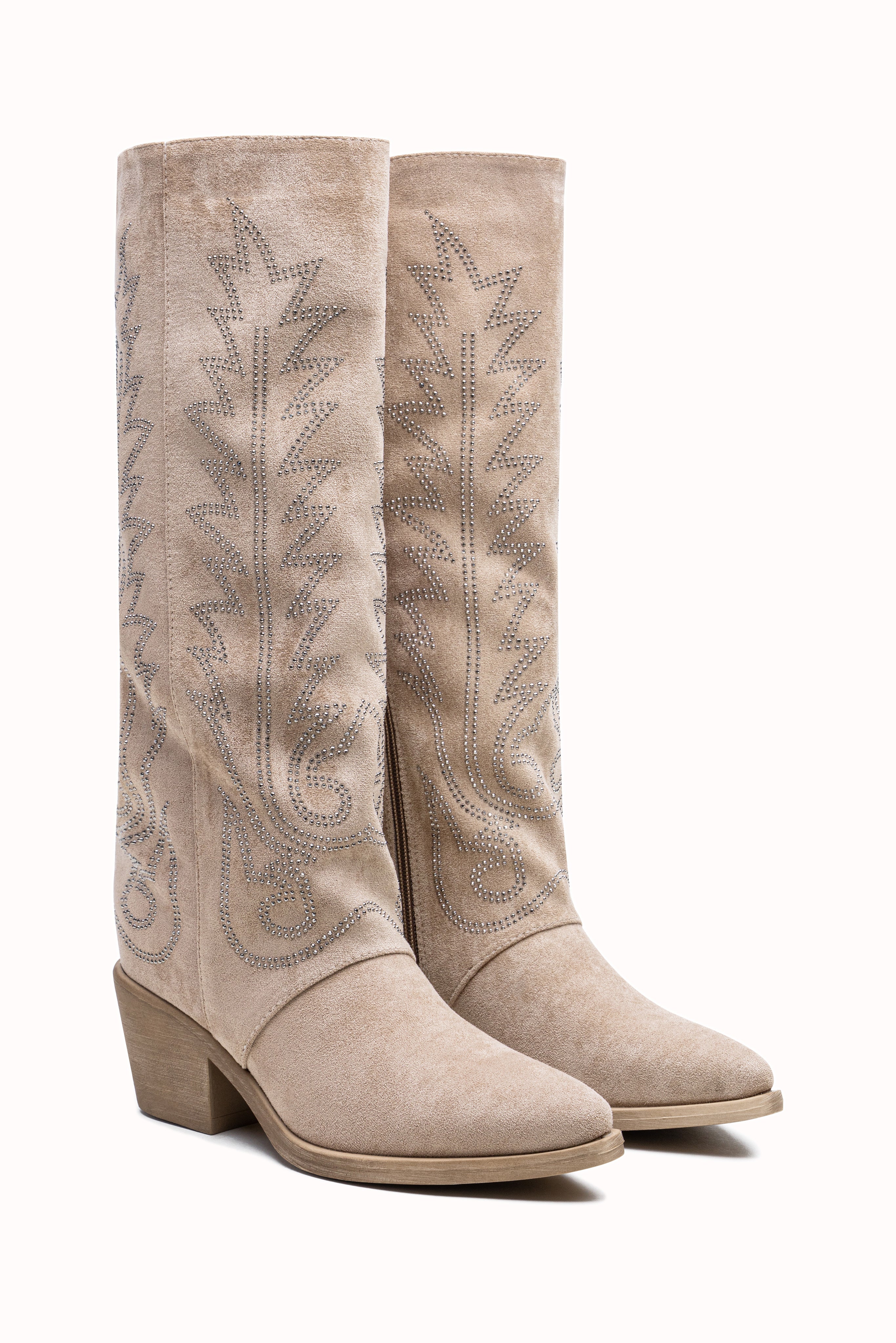 Bottes suédine à strass