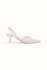 Escarpins Slingback en mesh à talon