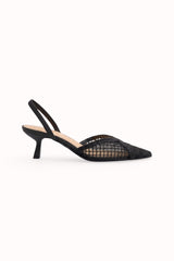 Escarpins Slingback maille tressée ajouré