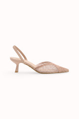 Escarpins Slingback en mesh à talon