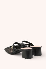 Mules à talon carré tressé style babies Mary Jane