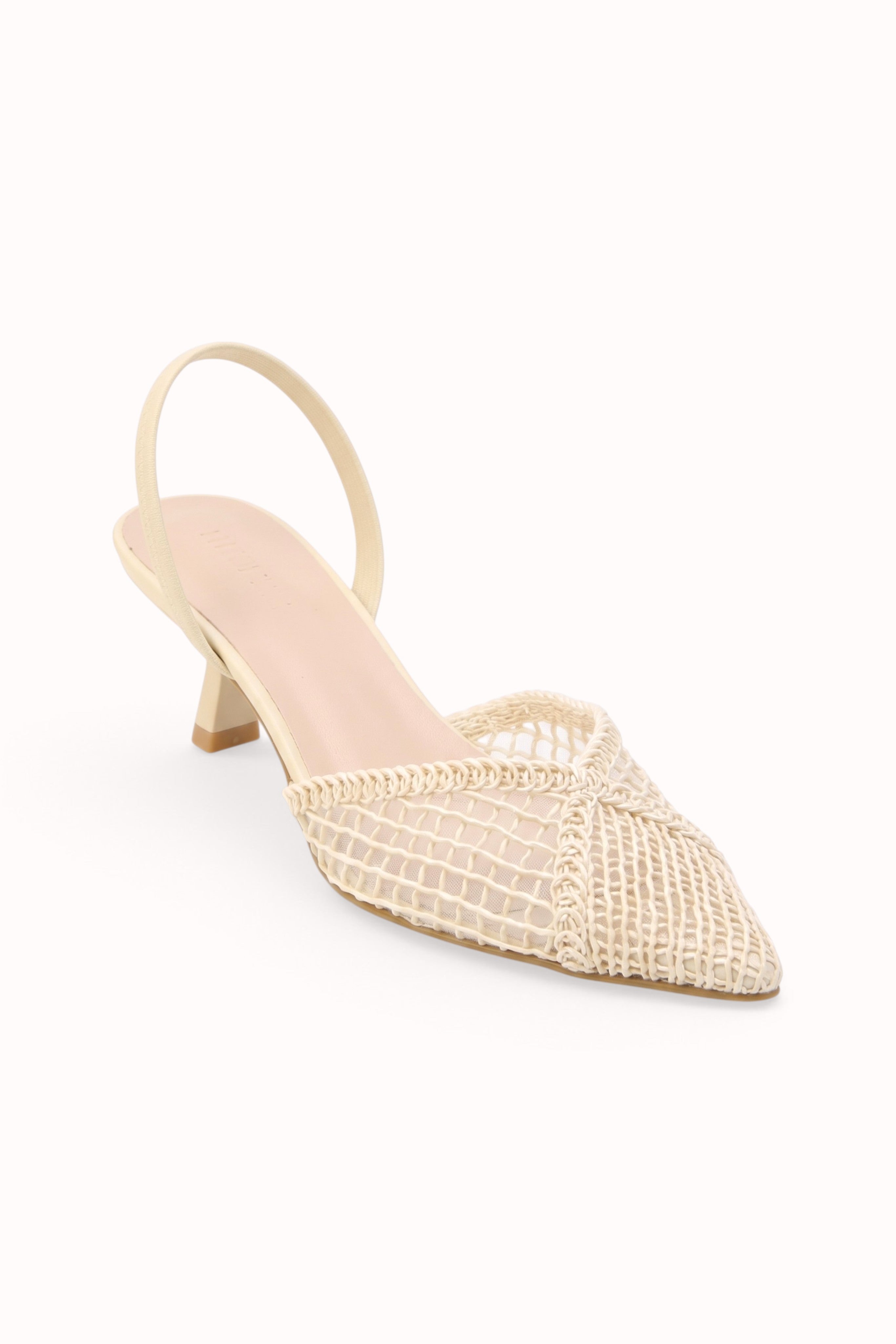 Escarpins Slingback en mesh à talon