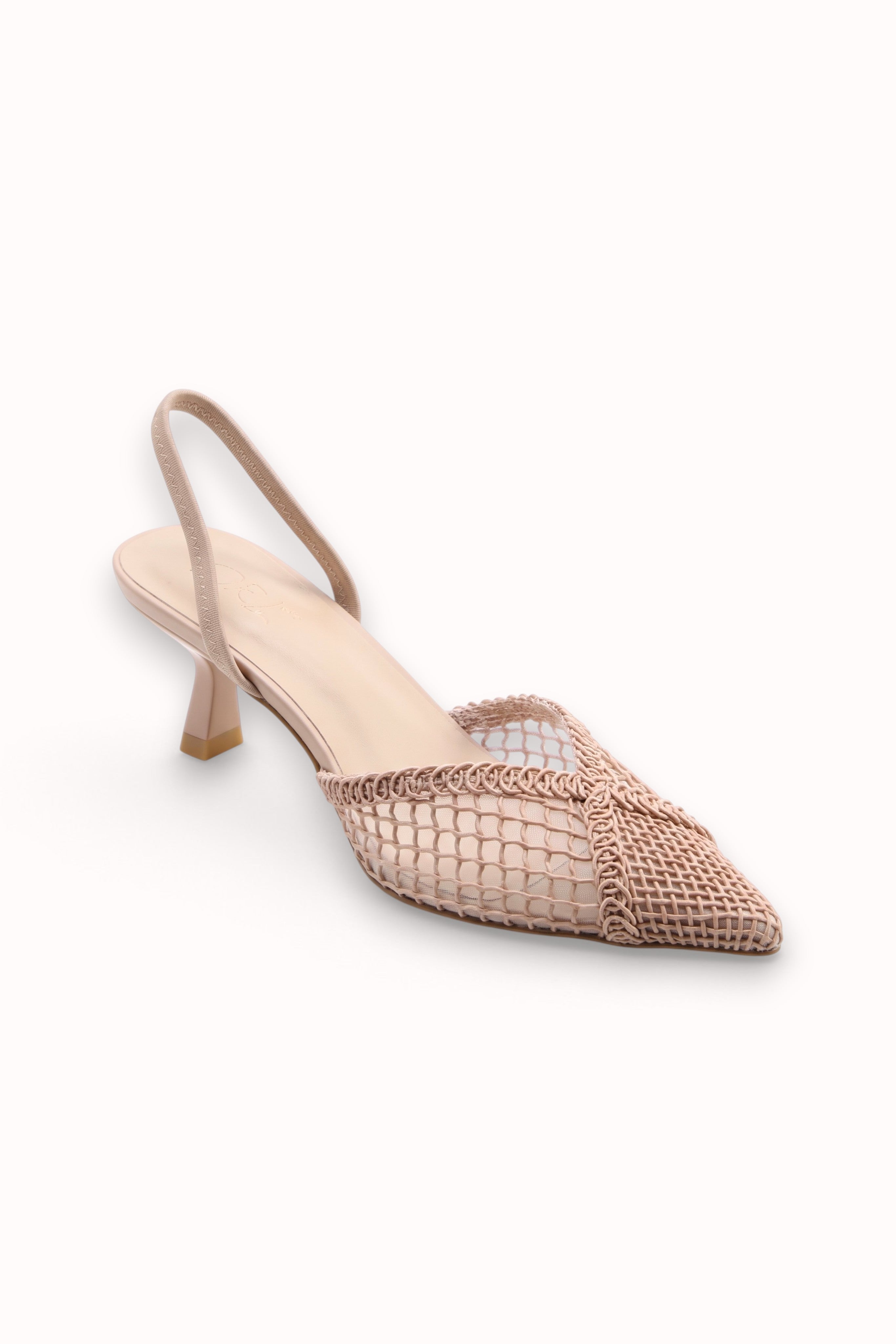 Escarpins Slingback en mesh à talon